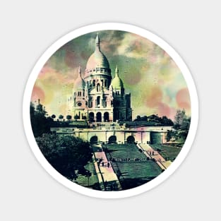 Sacré Coeur vintage Photo with colorful dots Magnet